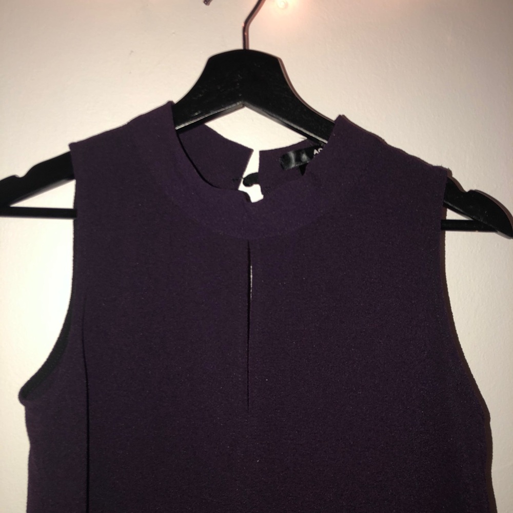 Burgundy short flowy dress.